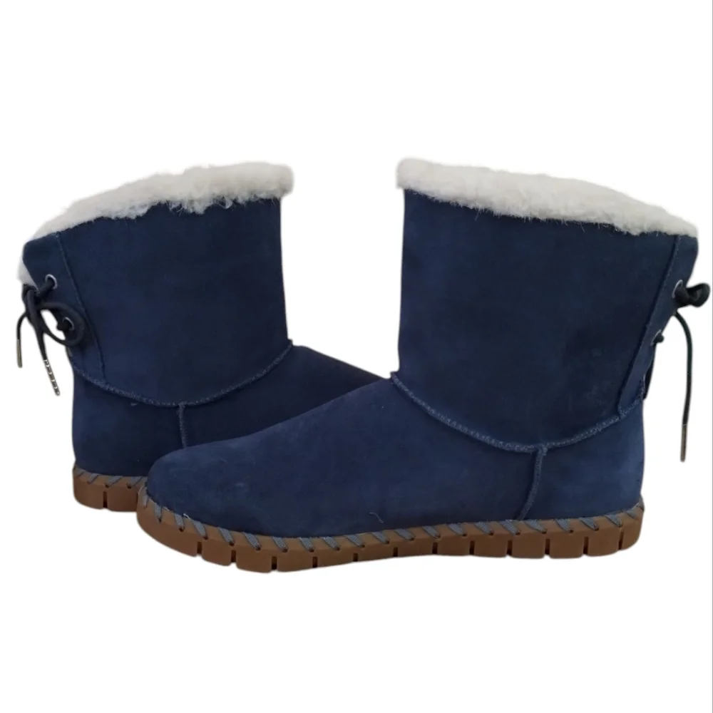 Muk Luks Womens Albany Suede Pull On Mid-Calf Boots Size 11 Women's